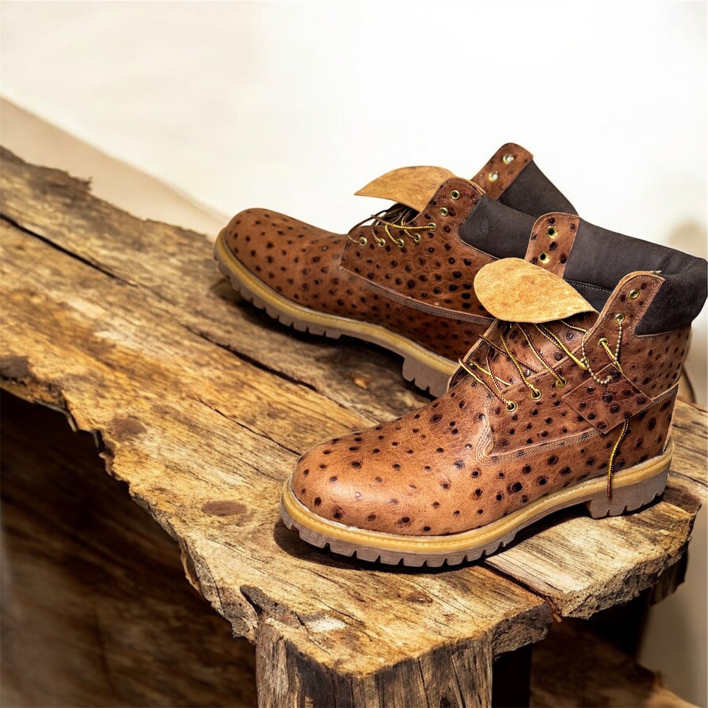 Custom made Timberland ostrich boots
