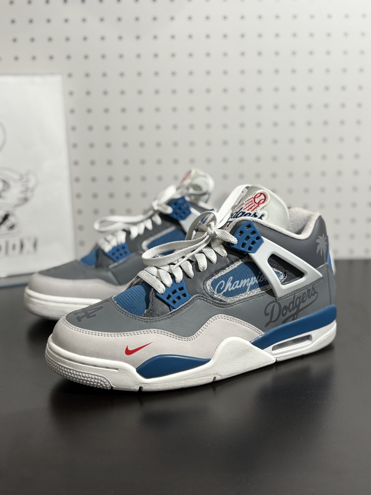 Air Jordan 4 Custom Dodgers Champions 1 of 1